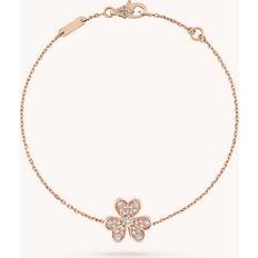 Van Cleef & Arpels Womens Rose Gold Frivole Mini 18ct Rose-gold and 0.22ct Brilliant-cut Diamond Bracelet