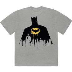 official unisex t-shirt: batman silhouette drip grey cotton