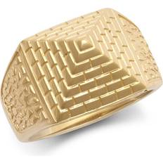Men's Solid 9ct Yellow Gold Egyptian Pyramid 1/4oz 15mm Signet Ring JRN582