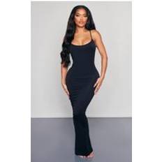 PrettyLittleThing Shape Black Stretch Seamless Strappy Maxi Dress, Black