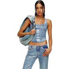 Diesel Women Tank Tops Diesel Blue De-Shi-S Denim Tank Top