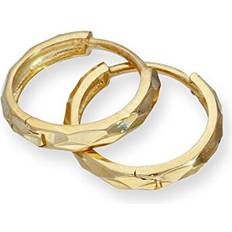 Jewellerybox 9ct Gold Faceted Huggie Hoops Earrings