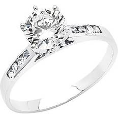 Precious Stars Jewelry 14k White Gold 1/10ct TGW Round-cut Diamonette Engagement Ring