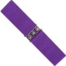 Purple - Women Belts Enzo Womens Elasticated Belt Purple