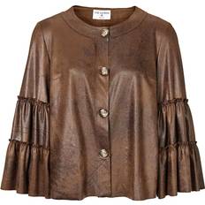 Kunstleder Jacken Rick Cardona Rick cardona damen designer-lederimitatjacke, cognac Braun