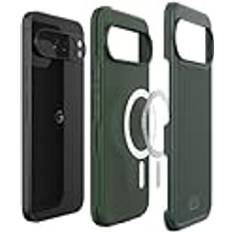 Google Pixel 9 Pro Mobilskal Tudia TUDIA MergeGrip designat för Google Pixel 9 Pro fodral 2024 [Magsafe kompatibel] militärkvalitet dubbla lager stötsäkert smalt tufft skyddande telefonfodral skydd ljusgrön