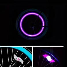 Dechoicelife a-Purple LED Bicycle Lights Waterproof Neon Bike Wheel Spoke Light Tyre Tire Valve Dust Caps Motorcycle Safety Warning Lamp For MTB Road