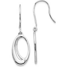QW291 mm Sterling Silver Diamond Earrings Polished
