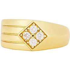 Luv AJ Dominick Diamond Ring in Metallic Gold. 6, 7