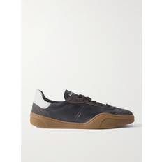 Acne Studios Bars Low Suede-Trimmed Leather Sneakers Men Black