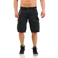 Geographical Norway panoramique män – bermudashorts herr sport cargo – shorts bermudas kort bälte snitt – man vår sommar, svart