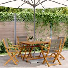 Wood Patio Dining Sets vidaXL 5 Piece Garden Patio Dining Set, 1 Table incl. 4 Chairs