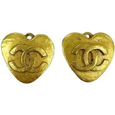 Chanel Jewelry Chanel Coco Mark Heart Earrings Gp 95P Gold Women's Pieces