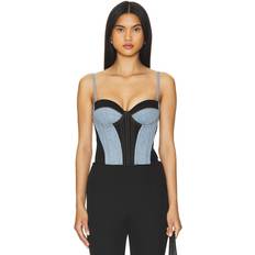 Cotton Corsets Fleur Du Mal Two Tone Denim Bustier