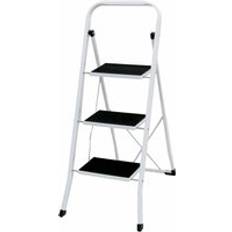 Briefness Foldable 3 Step Ladder Stepladder Non Slip Tread Safety Steel