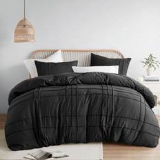 Comfort Spaces Black King Size Set 3 Pieces Duvet Cover Black