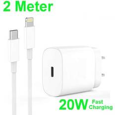 iPhone 20W USB-C snabbladdare OCH 2 Meter USB-C Lightning kabel