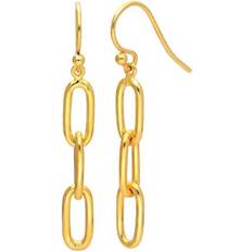 Jewellerybox Gold plated sterling silver long link chain drop earrings