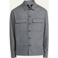 Clothing Moncler Men's Cashmere Button-Front Shirt with Pockets GREY 3X-Large