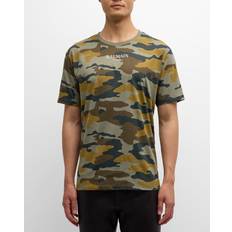 Balmain T-shirts Balmain Katoenen T-shirt Met Camouflageprint - Bruin