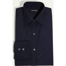 Shirts Tom Ford Men's Solid Cotton Dress Shirt DARK BLUE SOLID 38 15 US