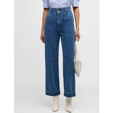 Frame '70s Cuffed High Rise Wide Leg Jeans - Lago Di Como