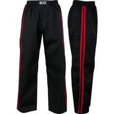 Black White, 3/160cm Kickboxing Adult Classic Polycotton Full Contact Trousers
