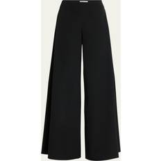 Seide Hosen The Row Dela Mid-Rise Wide-Leg Pants BLACK