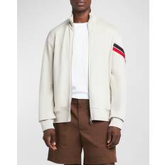 Moncler Men Jackets Moncler COLLECTION Sweat zippé à bordure tricolore Beige