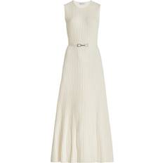 Cashmere Dresses Gabriela Hearst Meier Belted Slim-fit Wool-blend Maxi Dress - Ivory