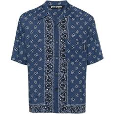 Palm Angels Herr Skjortor Palm Angels Men's Paisley Vacation Shirt Navy Blue