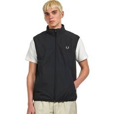 Fred Perry Men Vests Fred Perry Zip Through Black Weste Schwarz