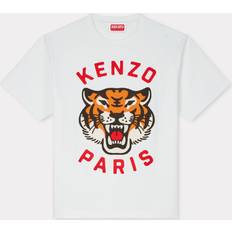 Kenzo Lucky Tiger“ Besticktes Oversized Unisex-t-shirt Wollweiß für Herren Größe