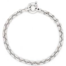 Tom Wood Men Bracelets Tom Wood Thick rolo-chain bracelet unisex White Rhodium Plated Sterling Silver