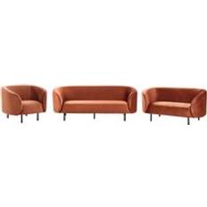 Beliani Modern Room Set 3 Loveseat Armchair Sofa