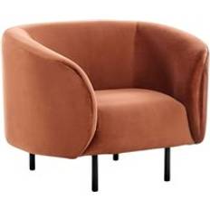 Orange Armchairs Beliani Curved Modern Art Deco Armchair