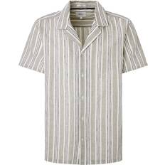 Lino Camicie Pepe Jeans Camicia dritta a righe in cotone lin - Beige