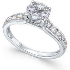 Macy's Engagement Rings Macy's Diamond Cluster Engagement Ring 1 ct. t.w. in 14k White or Yellow Gold White Gold