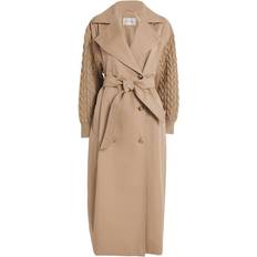 Max Mara Women Coats Max Mara Wool-Cotton Cicladi Trench Coat beige