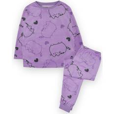 Girls Night Garments Children's Clothing Pusheen purple long sleeve long leg pyjama set girls