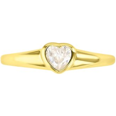 Macy's Solitaire Rings Macy's Cubic Zirconia Heart Solitaire Ring in 14k Gold-Plated Sterling Silver Gold