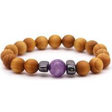 Amethyst Bracelets AW Cedarwood third eye chakra bangle with amethyst