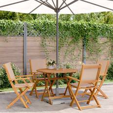 Grey Patio Dining Sets vidaXL 5 Piece Garden Patio Dining Set, 1 Table incl. 4 Chairs