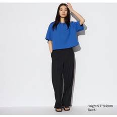 Uniqlo Women's Wide-Fit Pleated Pants Black 2XS UNIQLO