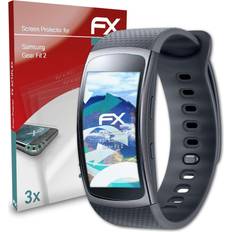 atFoliX 3x für samsung gear fit 2 schutzfolie klar&flexibel Transparent