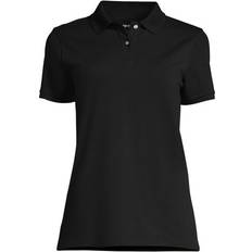 Lands' End 3XL Polo Shirts Lands' End Women's Mesh Cotton Short Sleeve Polo Shirt Black Medium