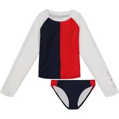 Tommy Hilfiger Swimsuits Children's Clothing Tommy Hilfiger Big Girls Colorblock Flag Two Piece Swimsuit Dark Blue L 12/14