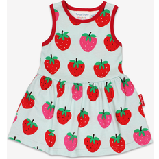 Recycled Materials Dresses Toby Tiger Organic Strawberry Print Summer Dress 3-4y