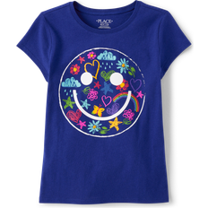 The Children's Place Girl's Icon Happy Face Graphic Tee - Electric Violet