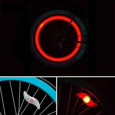 Dechoicelife a-Red LED Bicycle Lights Waterproof Neon Bike Wheel Spoke Light Tyre Tire Valve Dust Caps Motorcycle Safety Warning Lamp For MTB Road
